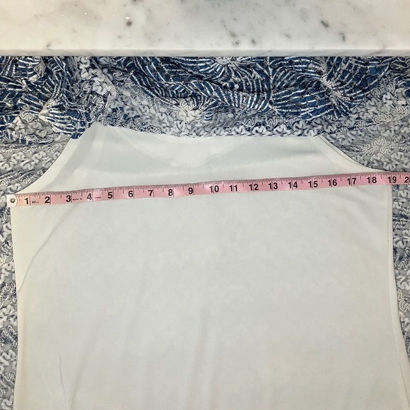 Marallis Collection Blue & White Crochet Like Sleeveless Top - Picture 12 of 15